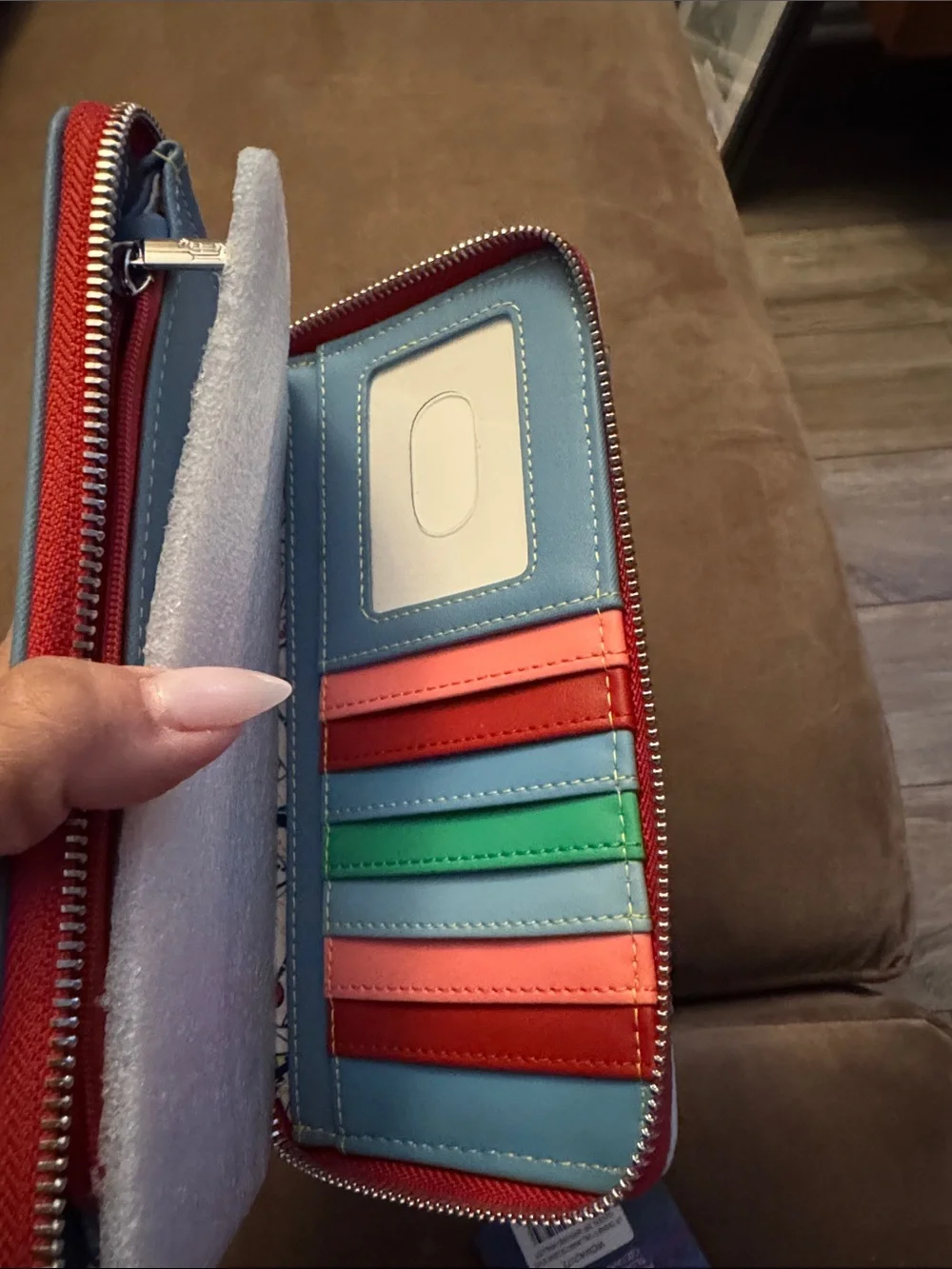Loungefly Blue Good Guys Wallet with Red Button Accents